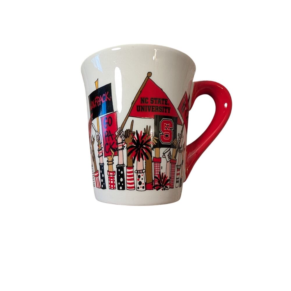 NC State University Wolfpack Cheer Mug Tighels Too Red White Ceramic Coffee Cup
